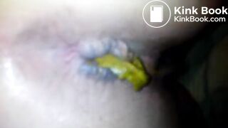 Nasty girl poops morning after messy anal session