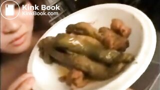 Cute Girl Eating Shit