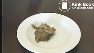 Girl shits on plate
