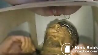 Extreme scat eating slave man