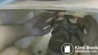 Extreme scat eating slave man