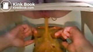 Extreme scat eating slave man