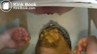 Extreme scat eating slave man