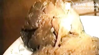 Brunette Takes A Huge Crap On A Plate