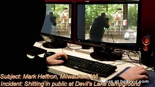 Naked pooping at Devils Lake by Mark Heffron