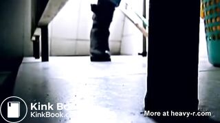 Grabbing Girl's Pussy On Public Toilet