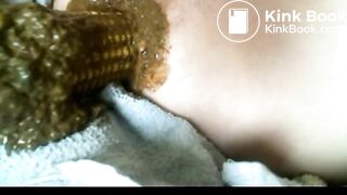 Scatting With Corn Cob In Ass