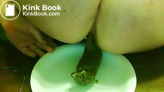 Taking a shit on a plate 2