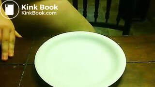 Taking a shit on a plate 2