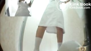 Beautiful asian girl pooping