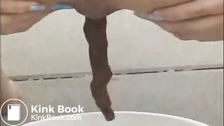 Hot teen shitting on the plate