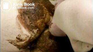 Wife licking the shit off hubby's ass and get pissed on