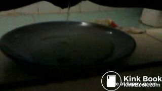 Black girl takes a dump on a plate