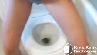 Tattooed Ass Pooping On Toilet