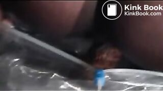 Black Babe At The Park Shitting In A Bag