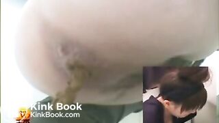 Girl Pooping Out A Hard Turd