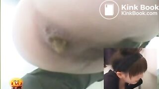 Girl Pooping Out A Hard Turd