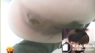 Girl Pooping Out A Hard Turd