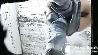 Richly and powerfully shit pisses - Webcam in the womens toilet