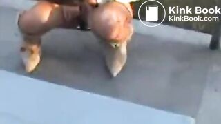 Kamryn pissing and pooping on a concrete bench - Pooping, pissing girls and scat porn videos PooPeeGirlsCommp4