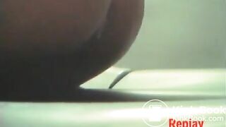 Negro female poop on hidden toilet cam