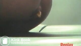 Negro female poop on hidden toilet cam