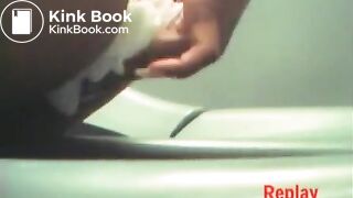 Negro female poop on hidden toilet cam