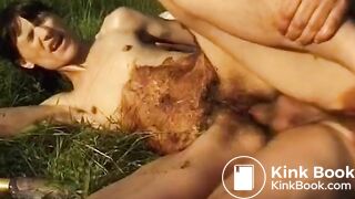 Fucking A Hairy Scat Slut Outdoors