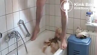 Amateur Scat MILF with Turd Facial, Smears Shit