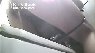 girl  puking and pissing in public toilet