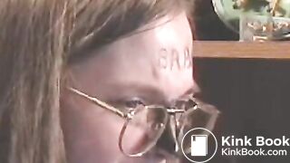 Slave licks her shitty plug clean