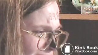 Slave licks her shitty plug clean