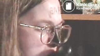 Slave licks her shitty plug clean