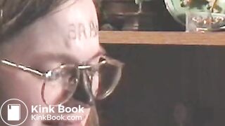 Slave licks her shitty plug clean