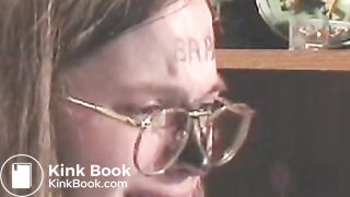 Slave licks her shitty plug clean