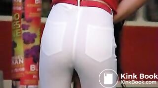 girl pooping in the pants in the street 7