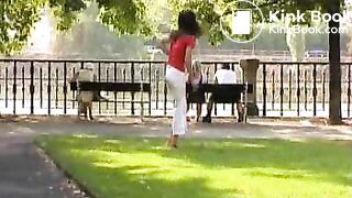 girl pooping in the pants in the street 7