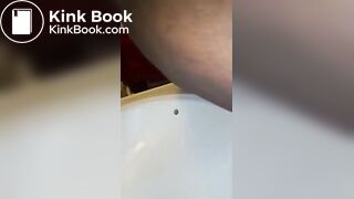 Me taking a dump into our sink