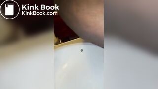 Me taking a dump into our sink