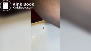 Me taking a dump into our sink