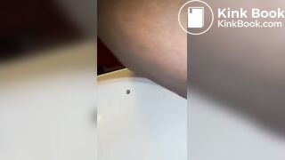 Me taking a dump into our sink