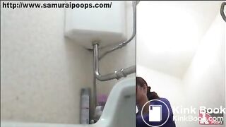 Sexy Japanese woman shitting in public toilet - Unsensored Japanese scat porn videos