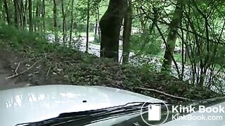 girl taking a shit on the hood of a car On xPee