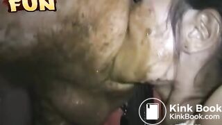 Asian slut HoneyBee licks a dirty asshole and cock