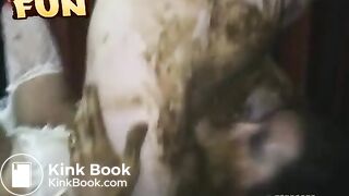 Asian slut HoneyBee licks a dirty asshole and cock