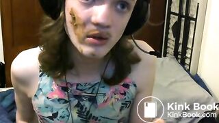 nervous trans teen having lots of fun with scat