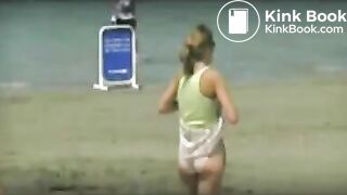 Girl Pooping On Ibiza Beach