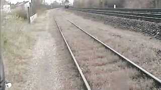Shitting and pissing on a train track