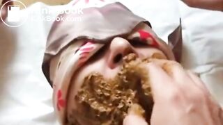 Girl Feeding Shit To Submissive Guy