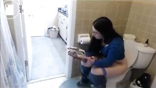 Chubby Brunette Toilet Shit